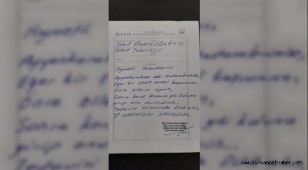 Reçeteye yazdığı talimatla herkesi duygulandırdı