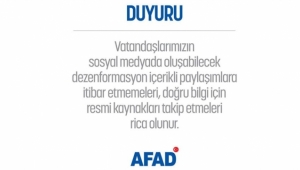 AFAD'dan depremle ilgili Önemli uyarısı