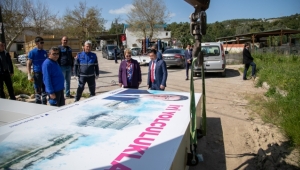 BAŞKAN ARAS, 'BODRUM'A HOŞ GELDİNİZ' YAZAN TOTEMİNİ KALDIRTTI
