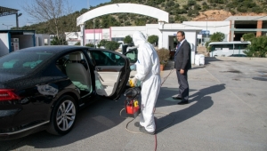 BODRUM BELEDİYESİ ARAÇLARI DEZENFEKTE EDİYOR