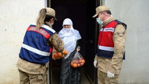 Jandarma ihtiyaçlarını karşıladığı yaşlılara devletin şefkatli elini uzatıyor