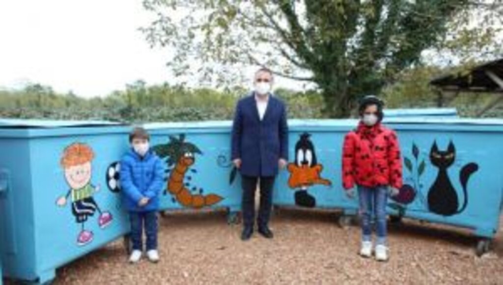 FATSA’DA RENGARENK BOYANAN ÇÖP KONTEYNIRLARI ÇİÇEK AÇTI