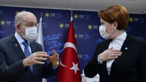 TEMEL KARAMOLLAOĞLU MERAL AKŞENER ’i ZİYARET ETTİ