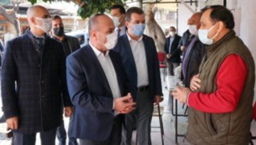 Bergama ilçe protokolünden Koronavirüs denetimi