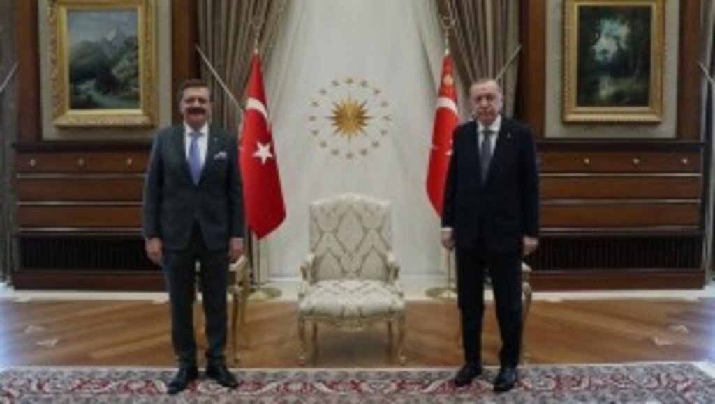 Cumhurbaşkanı Erdoğan, TOBB Başkanı Hisarcıklıoğlu'nu kabul etti