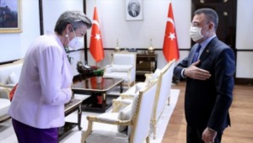 Cumhurbaşkanı Yardımcısı Oktay, AB İçişleri Komiseri Johansson'ı kabul etti