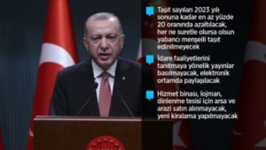 Cumhurbaşkanı Erdoğan'dan 'tasarruf tedbirleri' genelgesi