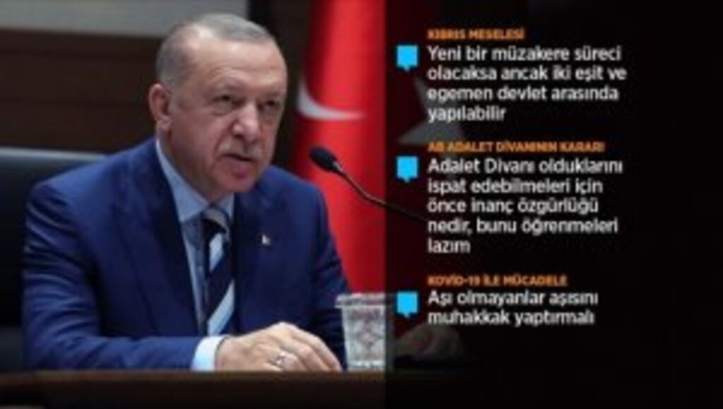 Cumhurbaşkanı Erdoğan: Kıbrıs Türk'ü Ada'da yarım asırdan fazla bir süredir eşitlik ve adalet mücadelesi veriyor