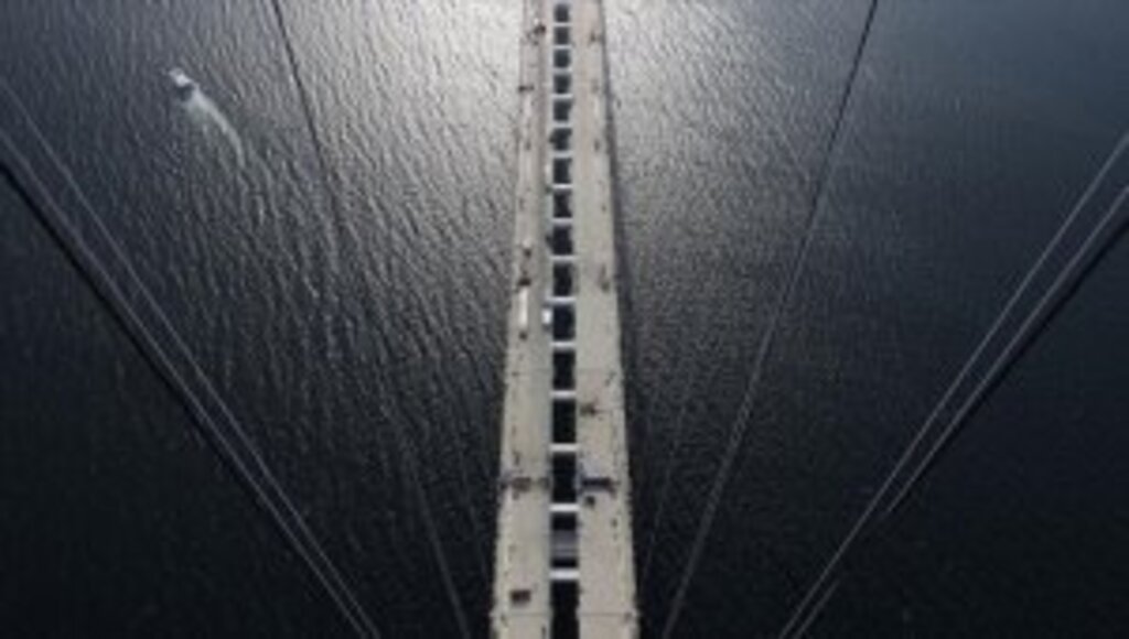 1915 Çanakkale Köprüsü 318 metre yükseklikten görüntülendi