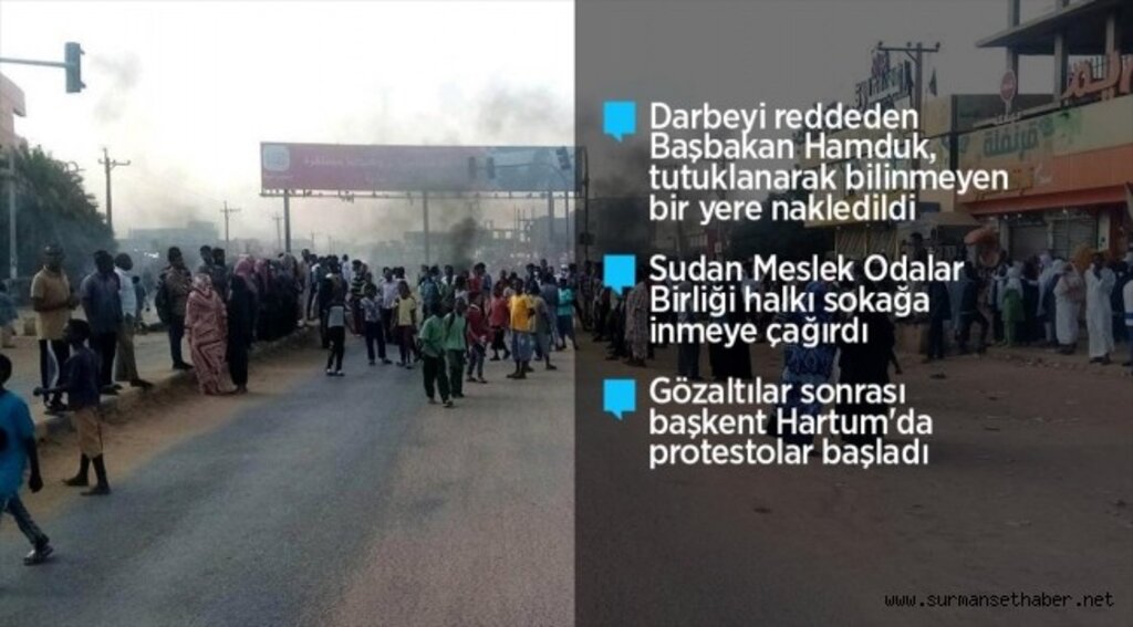 Sudan'da ordu birlikleri Başbakan Hamduk ve koalisyon hükümeti ortağı partilerin liderlerini gözaltına aldı