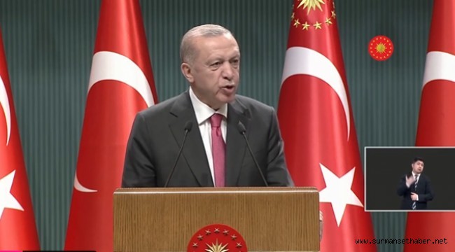 Cumhurbaşkanı Erdoğan, Cumhurbaşkanlığı Kabinesi toplantısı sonrası açıklamalarda bulunuyor