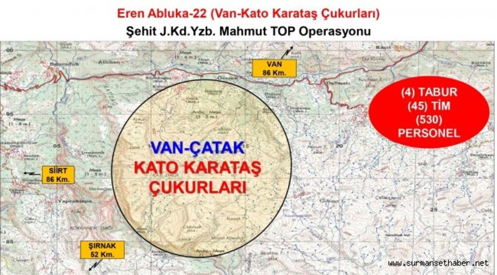 Eren Abluka-22 Şehit Jandarma Kıdemli Yüzbaşı Mahmut Top Operasyonu Başlatıldı