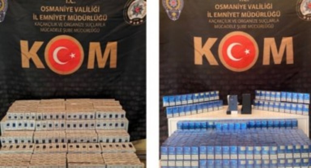 Osmaniye’de 2 araçta kaçak sigara ve cep telefonu ele geçirildi