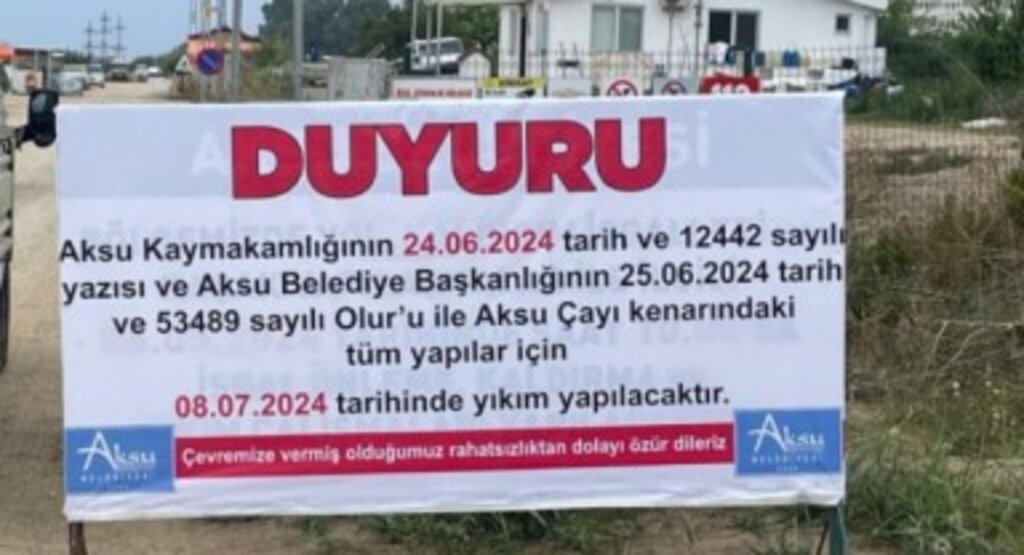 Aksu Çayı İşgalden Kurtarılacak
