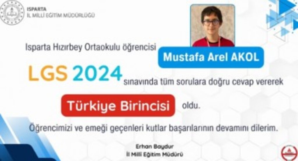 Baydur’dan LGS birincisine tebrik