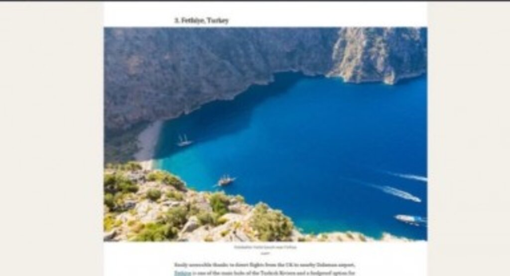 Fethiye, dünyanın en iyi 3.’cü tatil destinasyonu