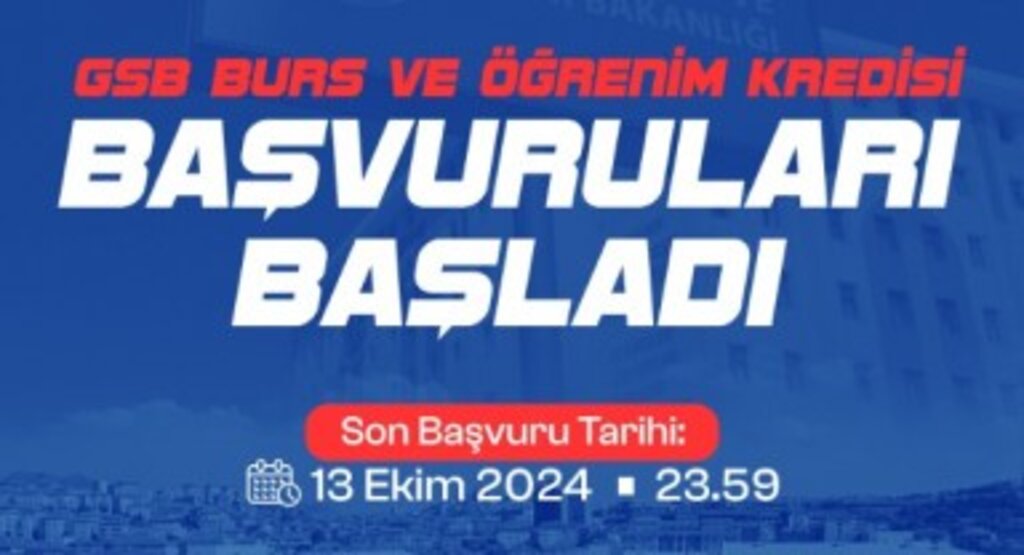 Gençlik ve Spor Bakanlığı burs/kredi başvuruları başladı