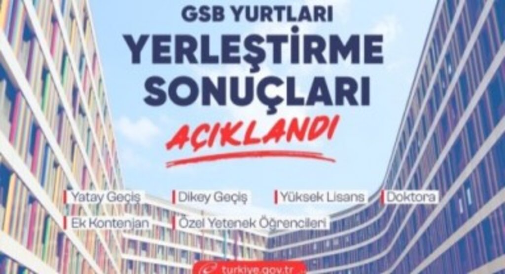 Yurtlarda Ek Yerleştirme Sonuçları Açıklandı