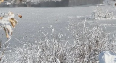 Göle Eksi 12 Dereceyle Buz Tuttu