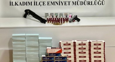 İlkadım’da Ruhsatsız Silah ve Kaçak Ürün Operasyonu