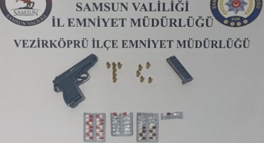 Vezirköprü’de Sentetik Ecza ve Silah Operasyonu