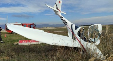 Bursa'da Uçak Pistten Çıktı: Pilot Yaralı