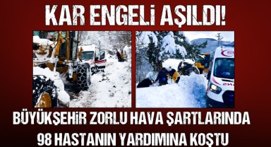Kar Engeli Aşıldı! Büyükşehir, Zorlu Hava Şartlarında 98 Hastanın Yardımına Koştu