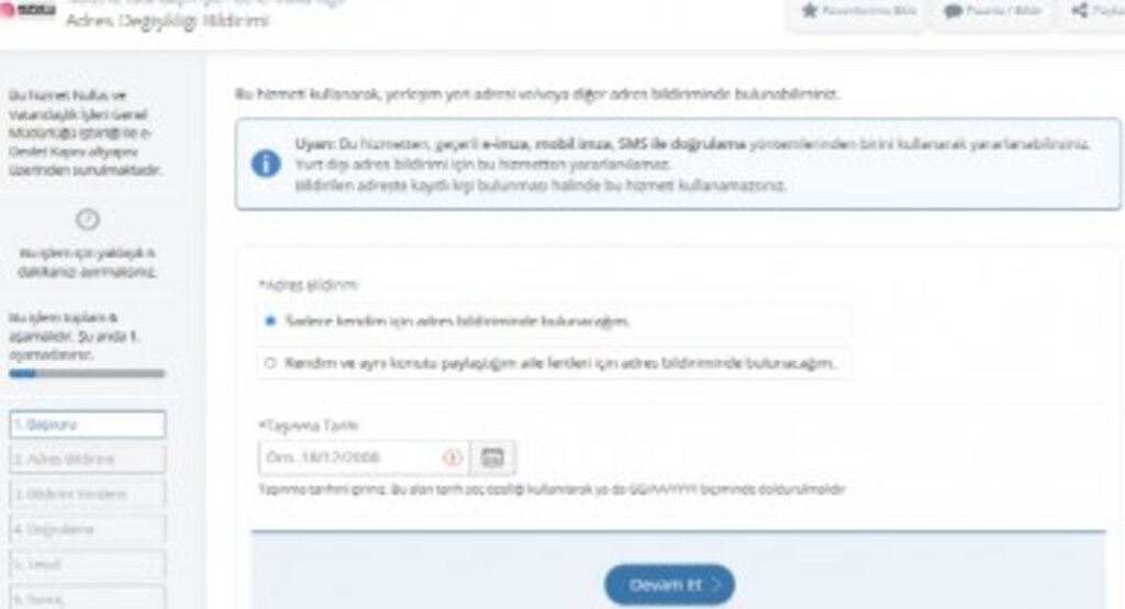 E Devletten Adres Değişikliği Nasıl Yapılır