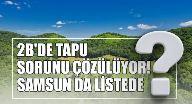 2B'de Tapu Sorunu Çözülüyor! Samsun da Listede...