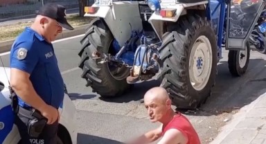 Samsun'da Çaldığı Traktörle Şehir Turuna Çıktı, Polis Yakaladı!