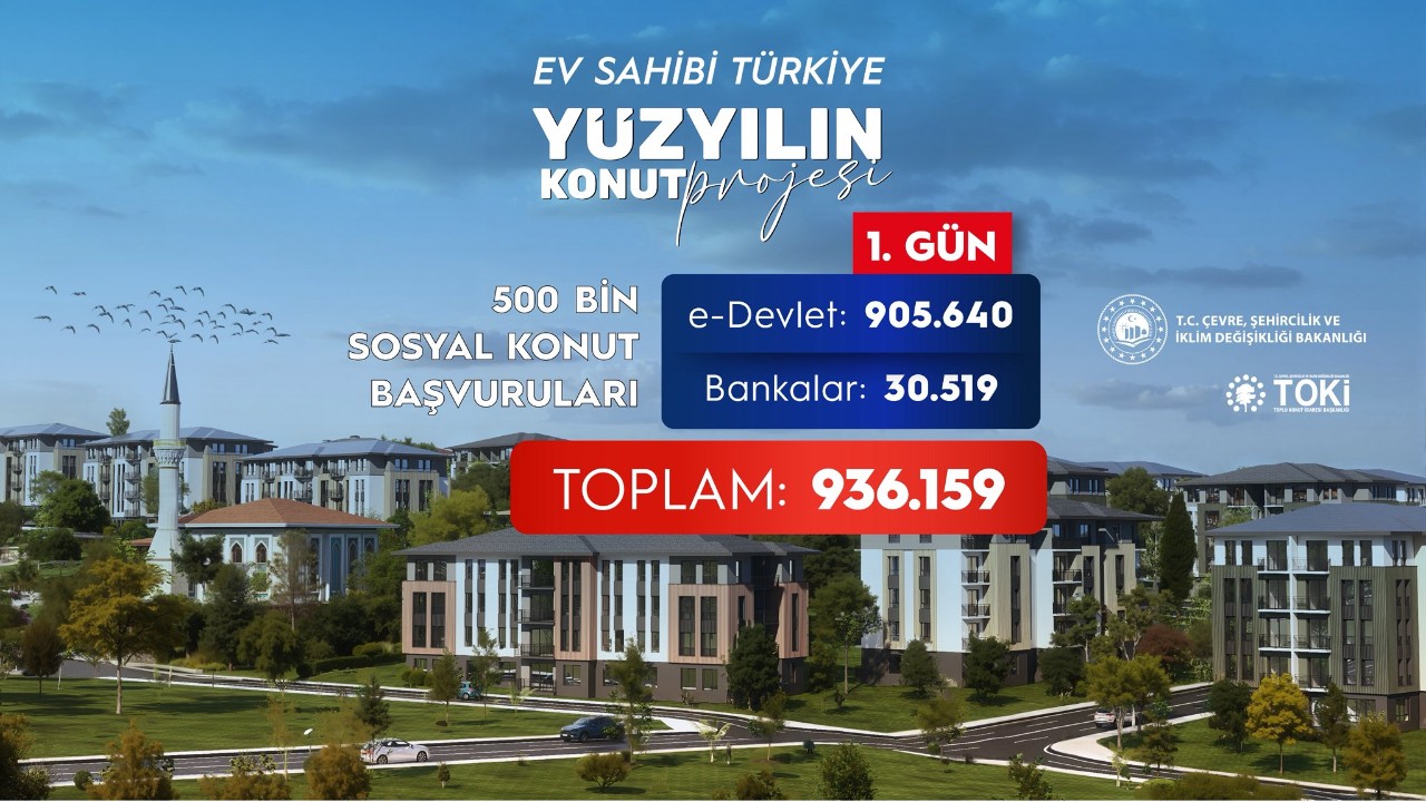 Yüzyılın Konut Projesi’ne İlk Gün 936 Bin 159 Başvuru