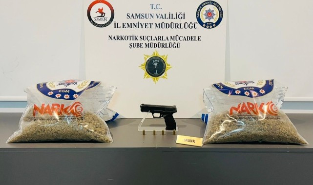 Samsun'da Operasyon: 2 Kilo Skunk ve Ruhsatsız Tabanca Ele Geçirildi